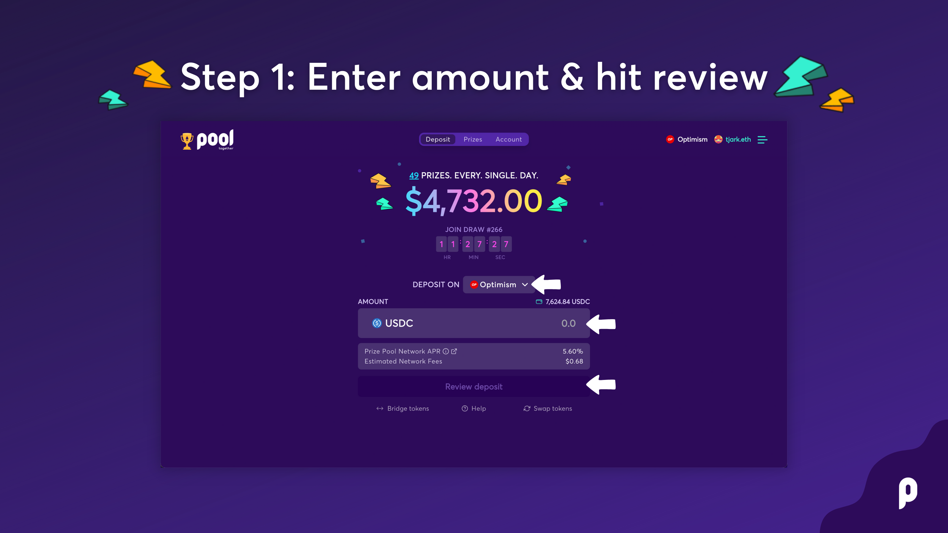 Step: 1 Enter amount & hit review