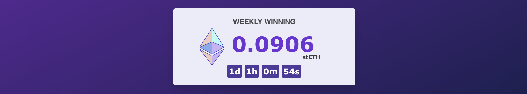 Watch the weekly prize growing 👀